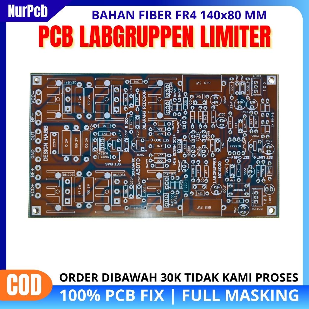 NUR PCB - PCB Power Amplifier NX2000 Labgruppen Limiter – Pertinak / FR4 Fullmasking