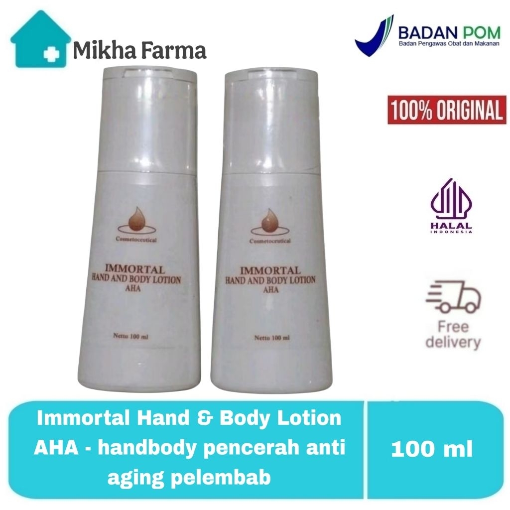 Immortal Hand & Body Lotion AHA - handbody pencerah anti aging pelembab - BPOM