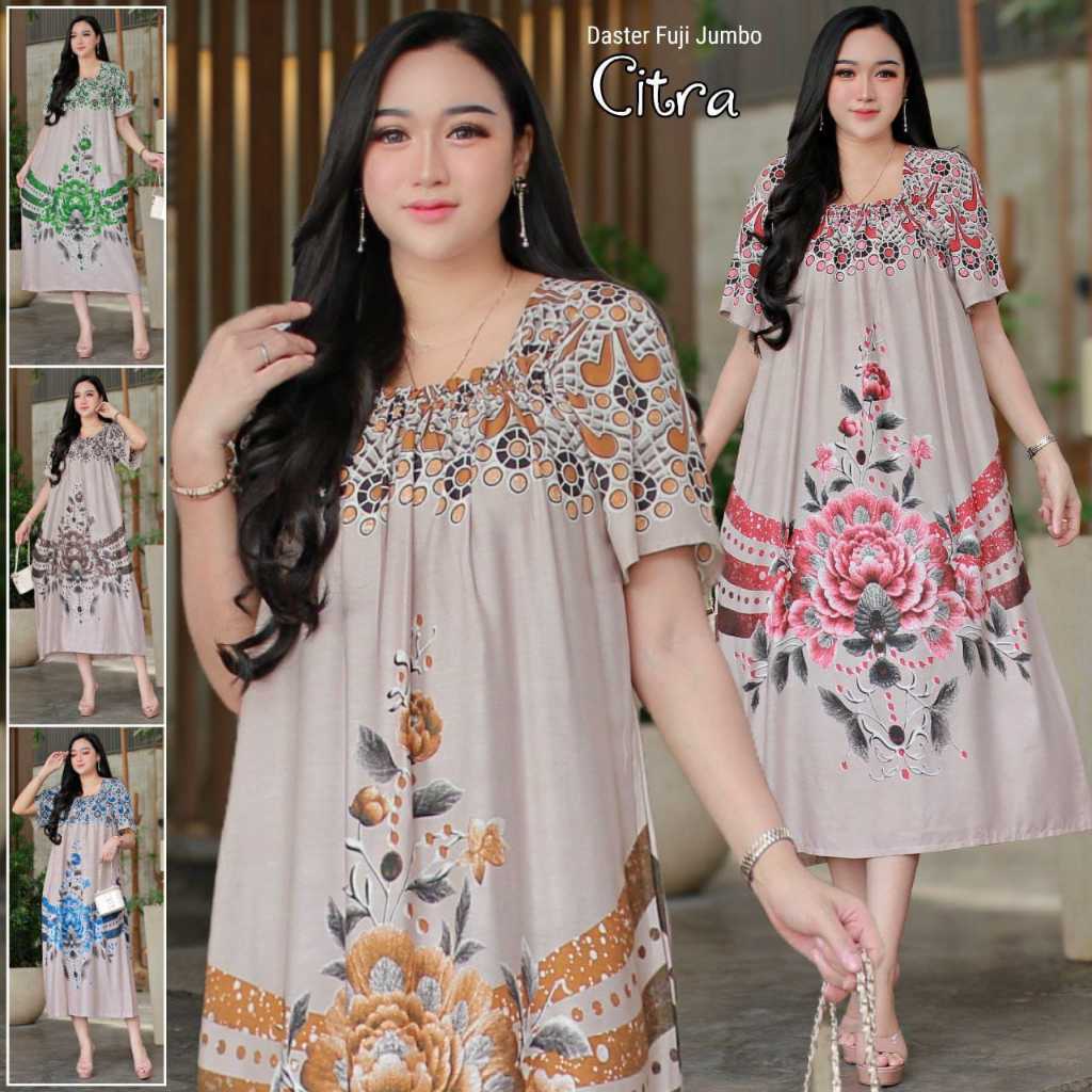 Daster Fuji Dada Kerut Lengan Pendek Busui Jumbo Kekinian Terbaru Rayon Premium