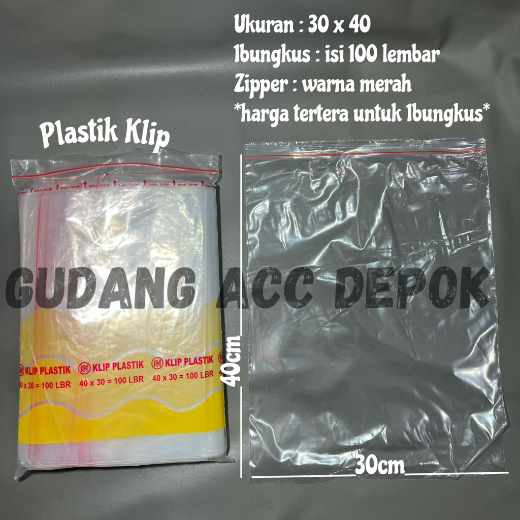 (ISI 100LEMBAR) PE KLIP PLASTIK 30x40 CM | PP KLIP BLUKING 30x40CM