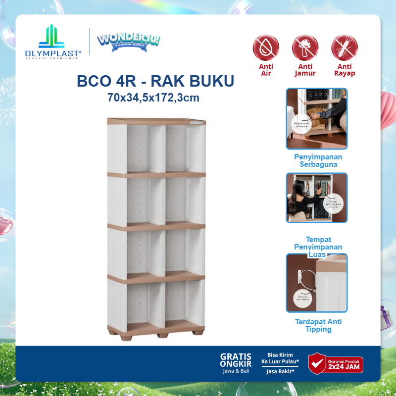 Olymplast BCO 4R / Lemari Serbaguna Plastik / Lemari Pakaian / Lemari Hias