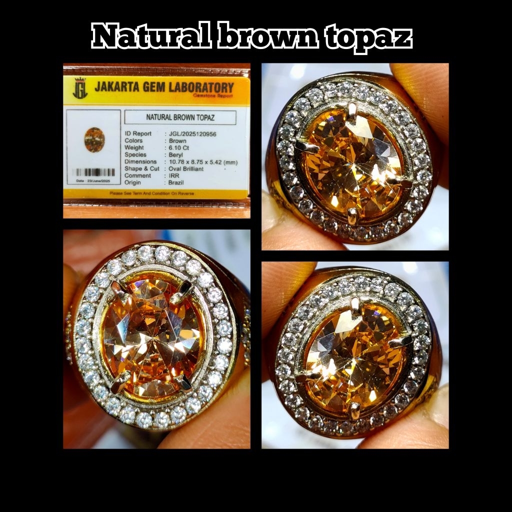 NATURAL BATU PERMATA BROWN TOPAZ.
