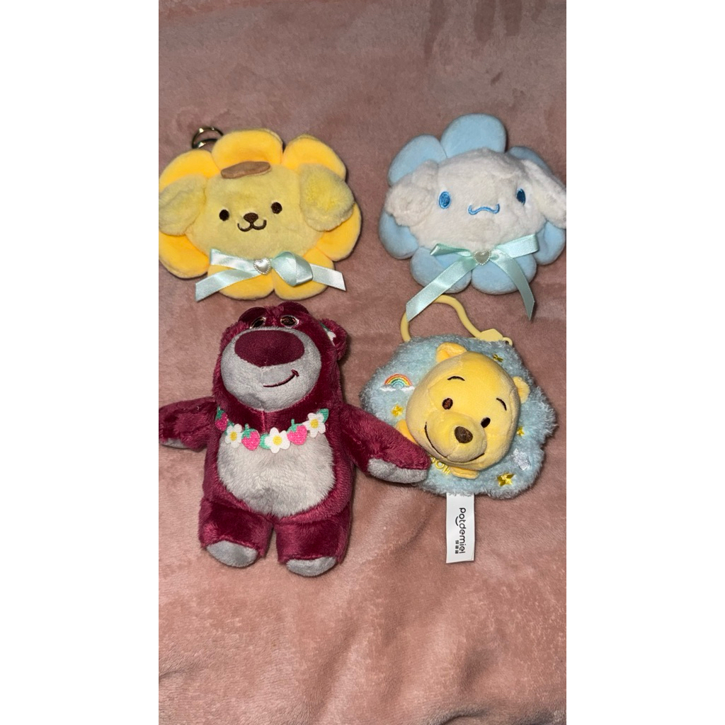 gantungan kunci ganci keychain sanrio cinnamoroll pompom purin lotso disney pooh