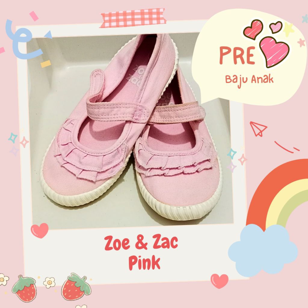 Zoe & Zac Sepatu Balet Pink Manis| Sepatu Anak Zoe & Zac Pink Canvas