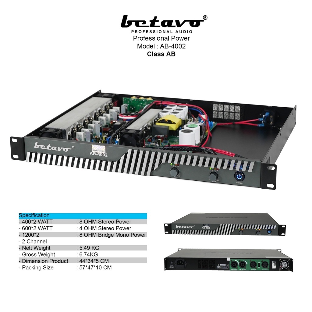 Betavo Power Amplifier Original AB-4002 Class AB