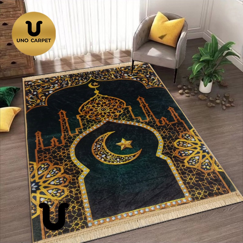 Sajadah Turkey Glossy Bulu Halus Lembut Anti Slip Dewasa