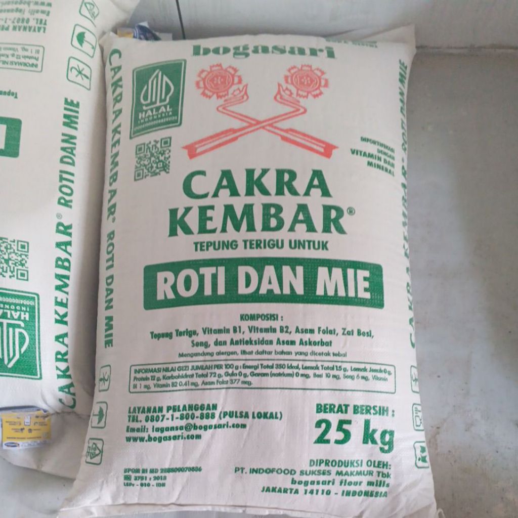Tepung Terigu Cakra Kembar Bogasari/ Kemasan 25kg/ Bogasari