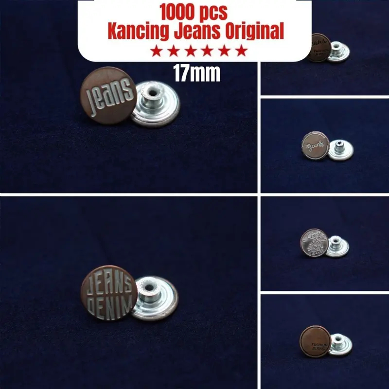 Kancing Celana Jeans 17mm 1000 Pcs Original Anti Karat Premium Quality Aksesori Garment Kancing Jean