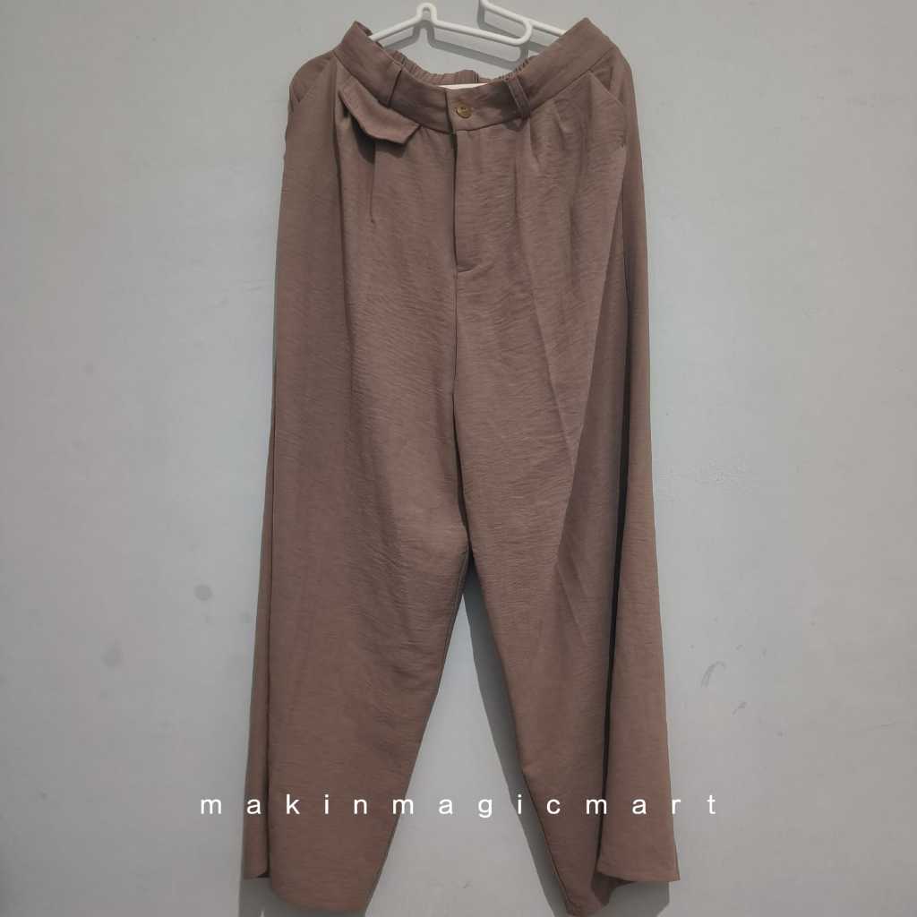 (PL) Celana Kulot Jumbo Loose Pants Highwaist Anti Kusut | kode EE