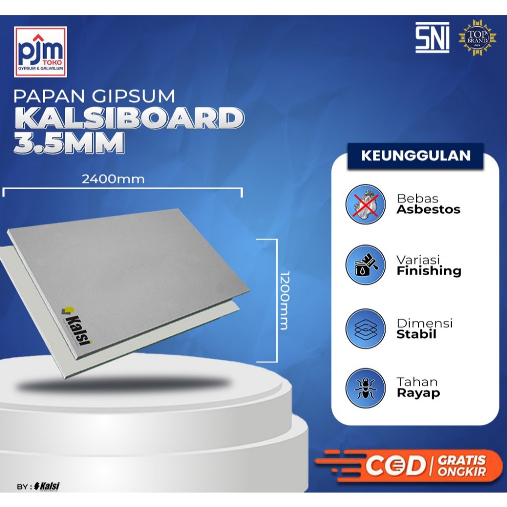 Papan Semen Kalsiboard 3,5mm