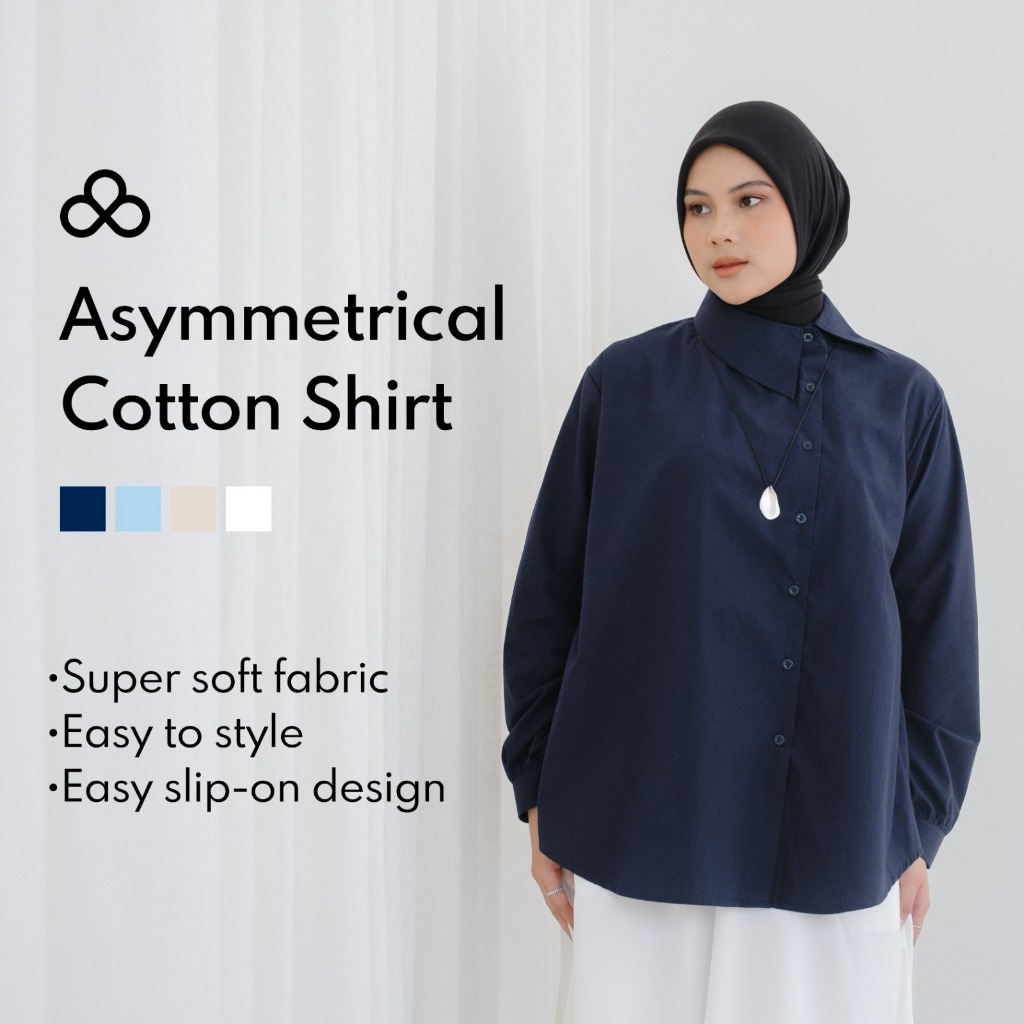 Atala Scarves | Asymmetrical Cotton Shirt | Kemeja Wanita