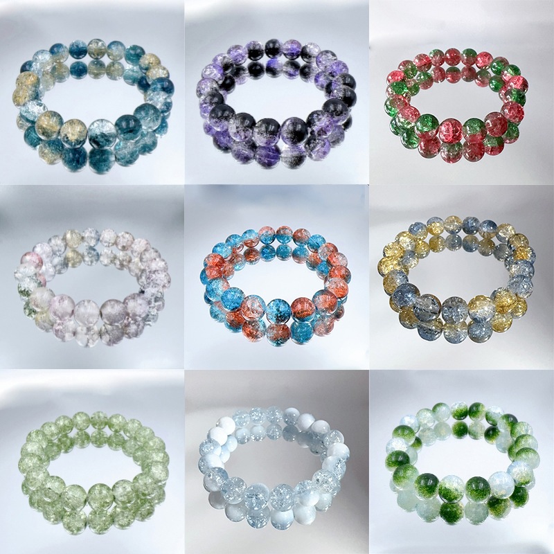 Gelang Manik Manik / Gelang Tali Karet Manik Manik Elegan / Etnik Retro Desain Manik-manik Alami Mur