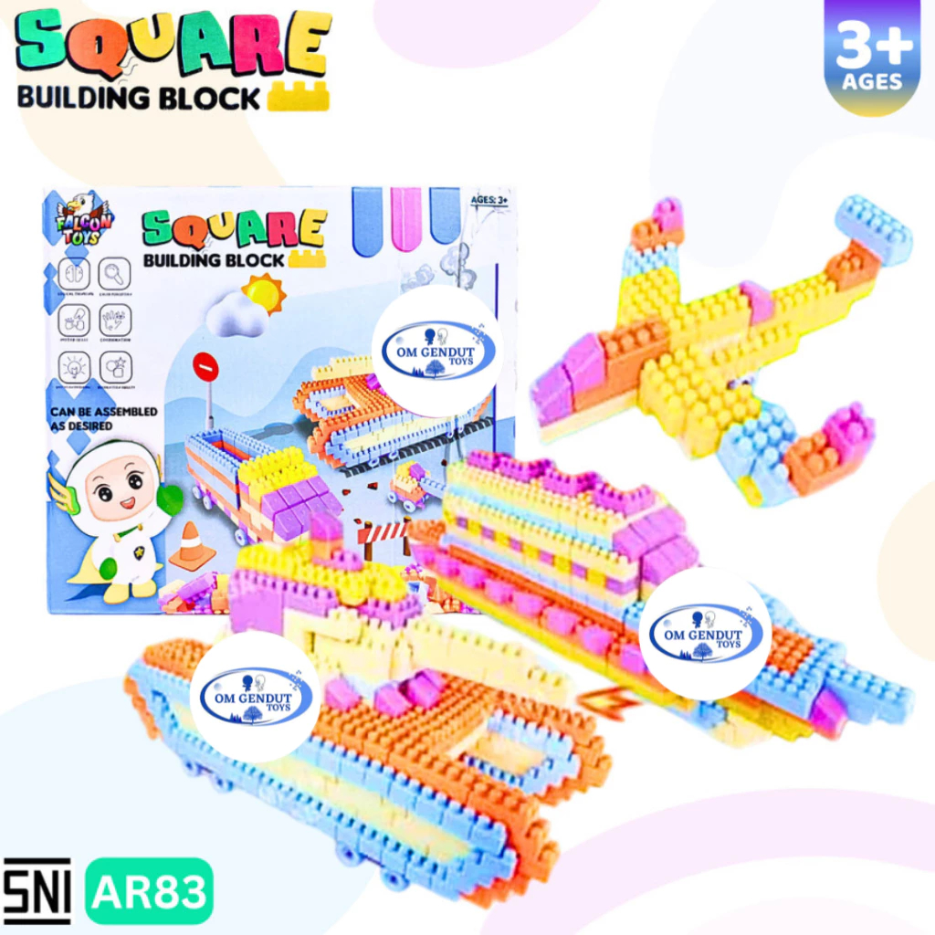 GT Mainan Edukasi Square Building Block 120pc AR83