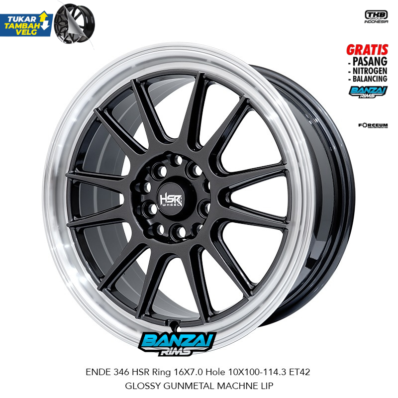 velg ende 346 hsr wheel ring 16 Sienta Altis Innova Xpander Terios Rush Civic Camry Accord