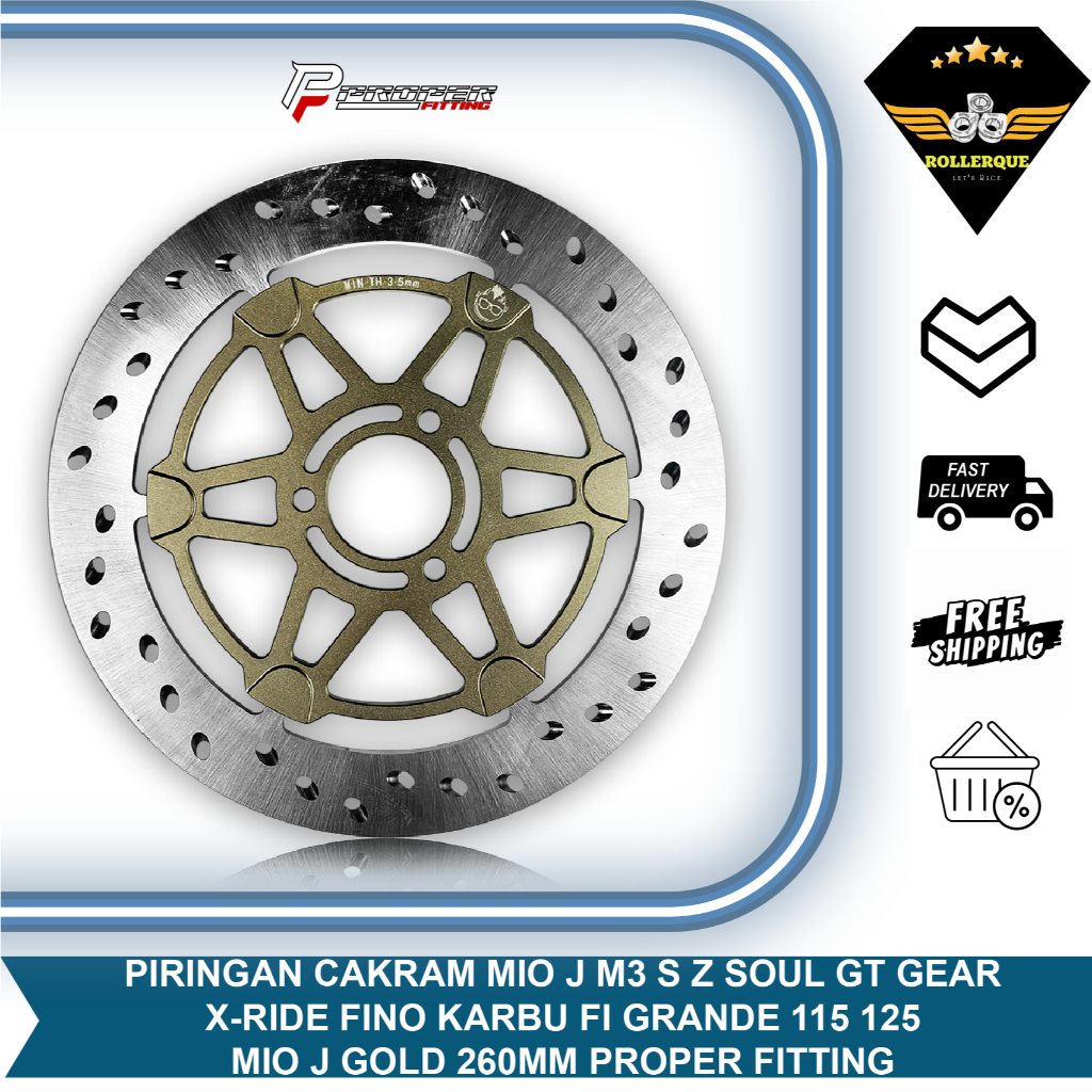 Piringan Cakram Disk Brake Floating 260mm Mio J M3 S Z Soul GT Fino 115 125 Karbu Fi Grande Gold Ema