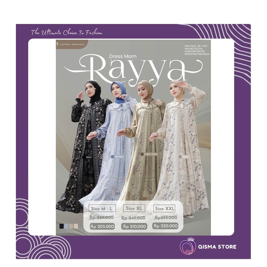 BEST PRICE// RAYYA DRESS MOM & RAYYA DRESS KIDS BY LATISZA OFFICIAL// QISMA STORE