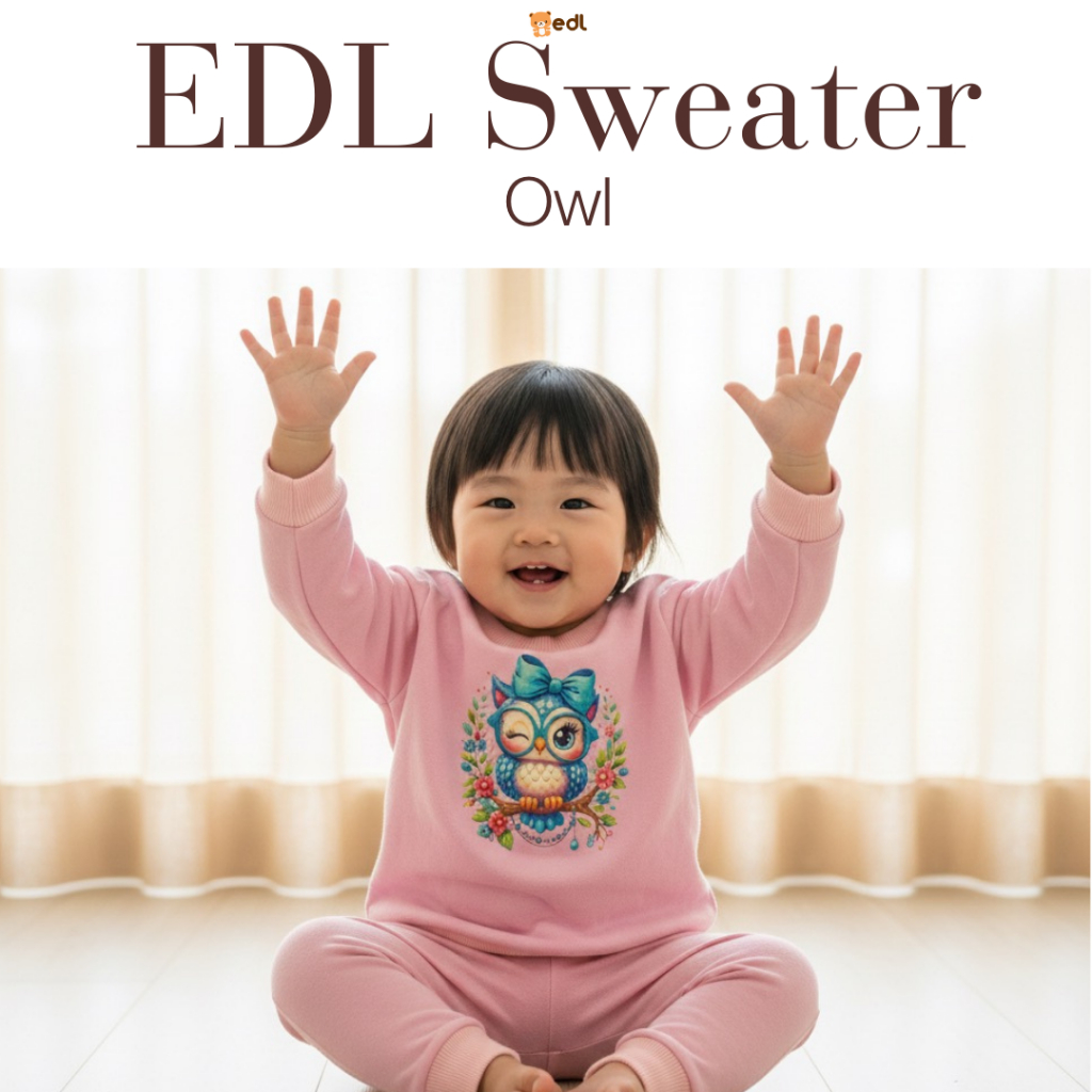 EDL Baby - Sweater Jaket Bayi Baru Lahir Newborn Perempuan usia 0-12 bulan Motif Owl