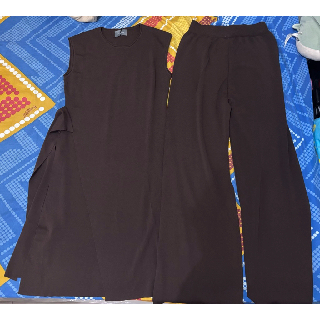 THIS IS APRIL X SYIFA HADJU MADISON KNIT BROWN ONE SET TOP LONG PANTS