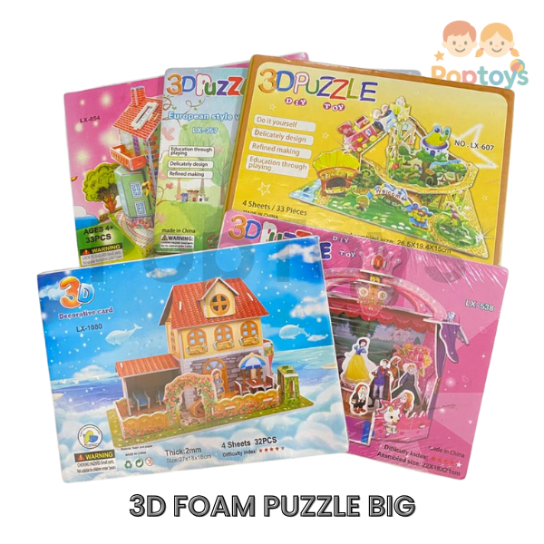 Puzzle 3D foam besar / 3D Puzzle Miniature House DIY