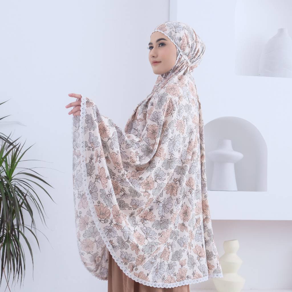 Mukena Dewasa Katun Rayon Motif Premium Jumbo Series Marisa