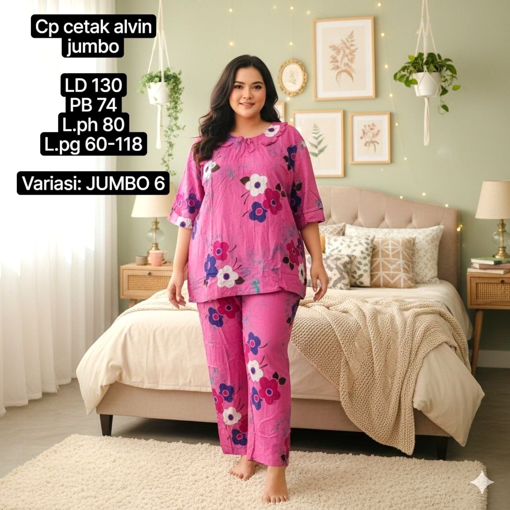 Setelan CP Cetak ABG, DEWASA Dan JUMBO Lengan 3/4 Dari Batik Alvin