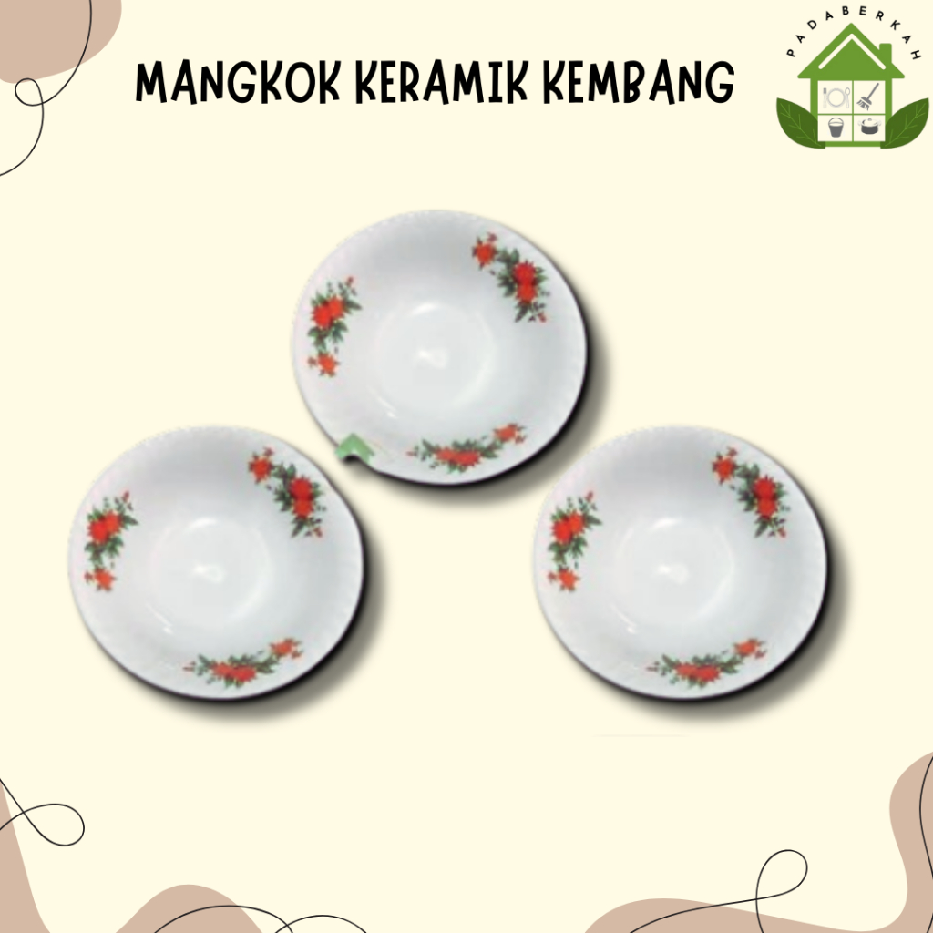 Mangkok Keramik Motif Bunga Mangkok Keramik Motif Bunga Mangkok Rose Classik Murah