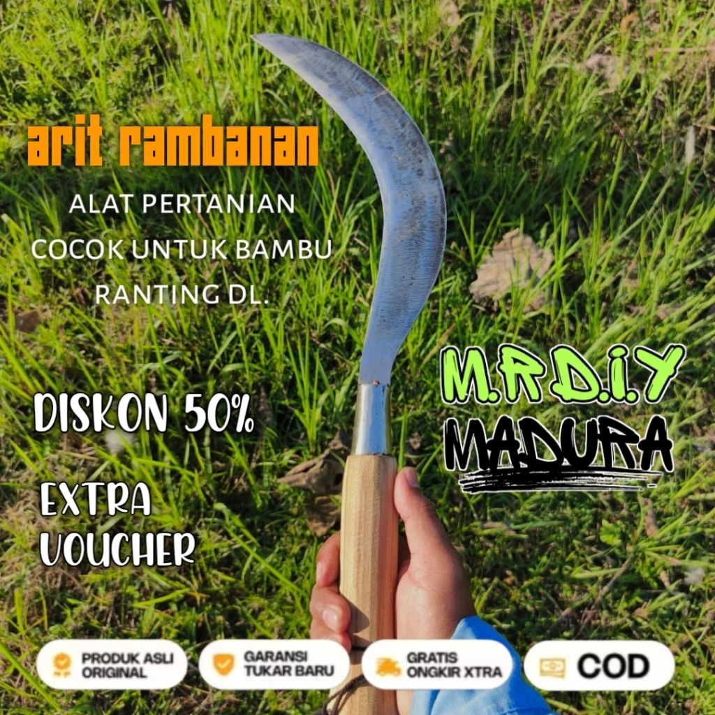 bahan baja pir isen arit rambanan ketebalan 5mili asli Madura