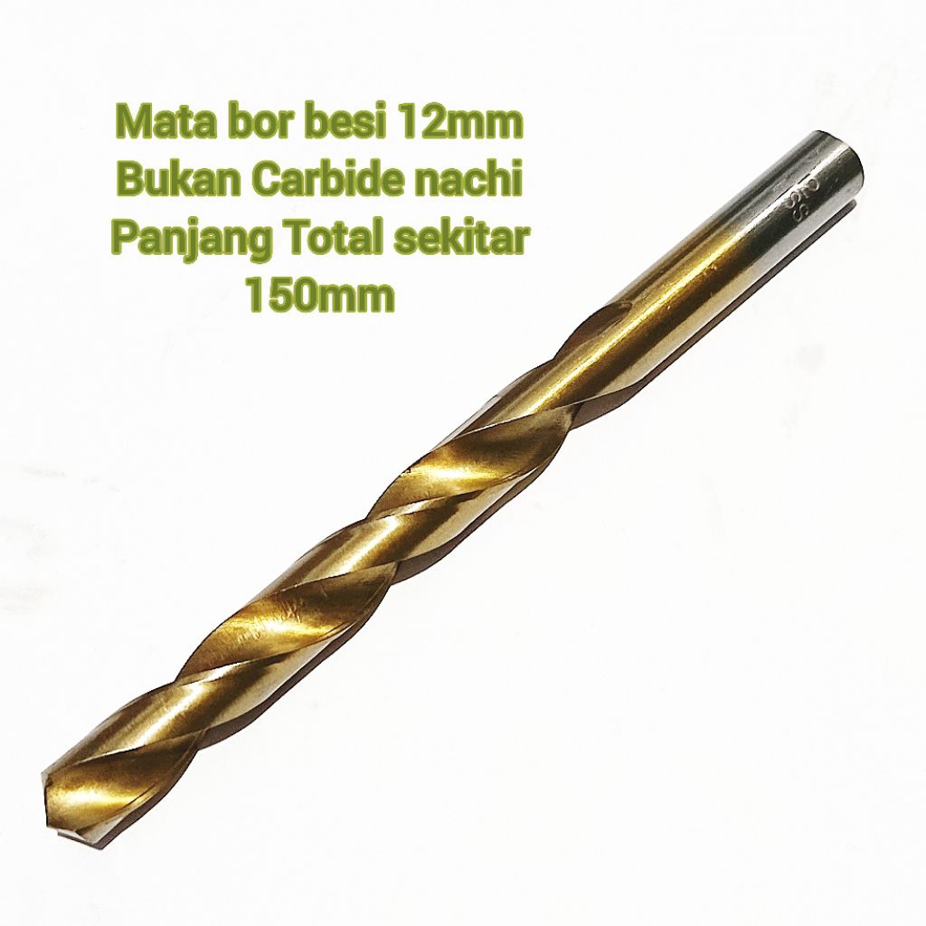 1pcs mata bor besi 12mm HSS bukan carbide nachi panjang total sekitar 150mm