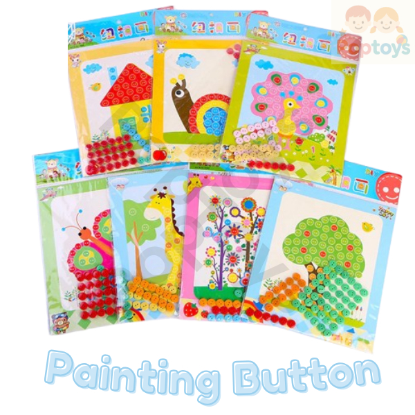 DIY Painting Button Stiker Kancing Menempel Mainan Edukasi Anak
