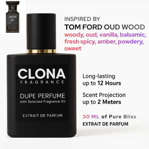 Extrait Parfum Unisex Tom Ford Oud Wood - Clona Fragrance || The Dupe Inspired Perfume"