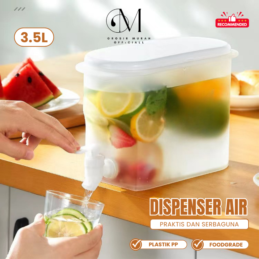 GMO Dispenser Air 3.5L untuk Kulkas Keran Anti Bocor | Kotak Minuman Dingin / Infused Water / EsTeh