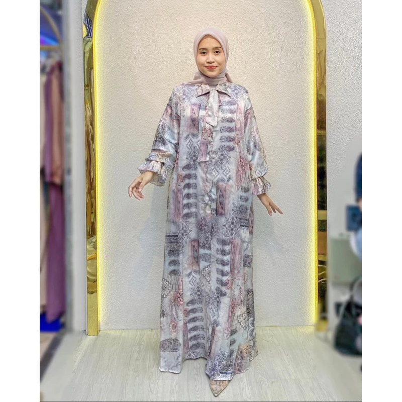 Gamis Malika By Ayesha | Gamis Sutra Silk Motif