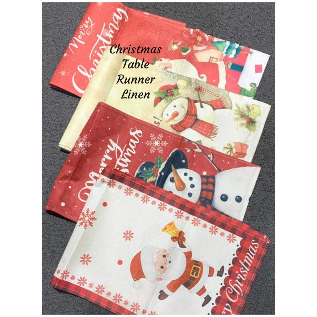 Evryday Gift TABLE RUNNER LINEN Table Runner Nuansa Natal Motif TAPLAK MEJA Christmas table runner t