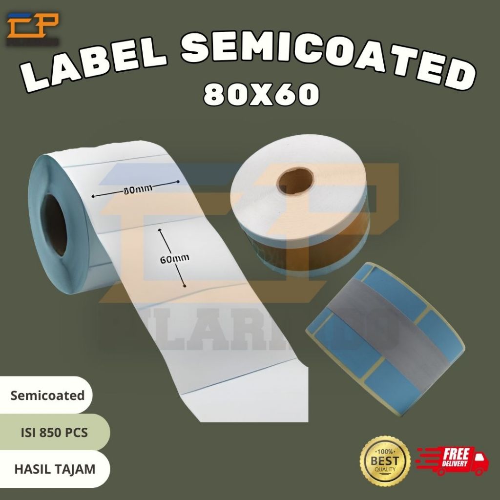 Etiket Label Semicoated Ukuran 80x60 mm
