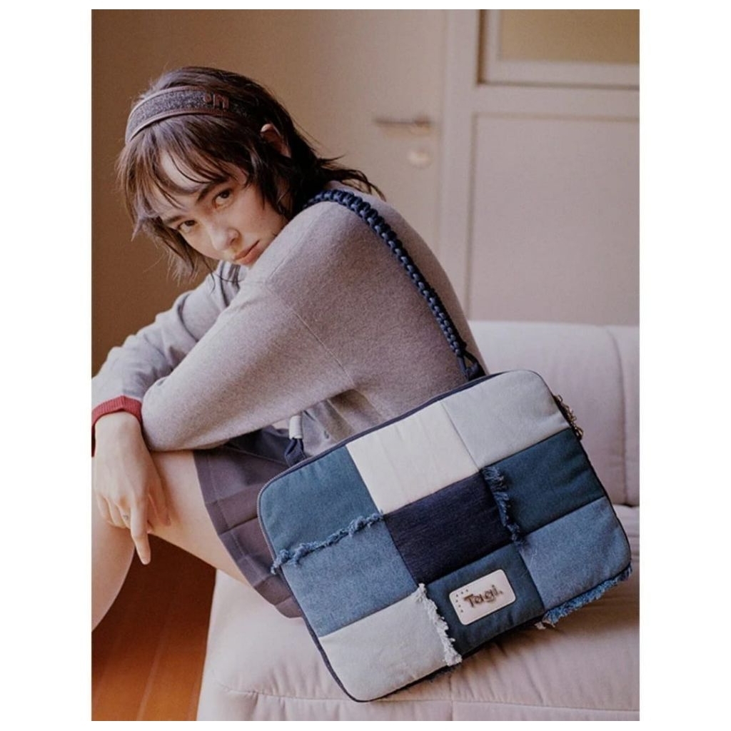 TAGI Imagine Denim Patchwork Computer Bag Laptop Bag Tagi Tas Laptop Tagi
