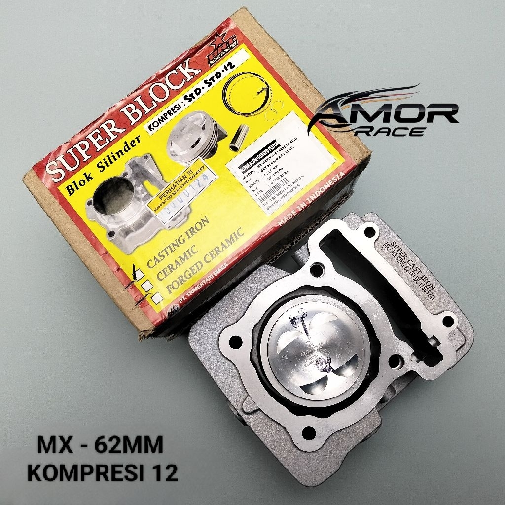 BLOK SEHER BRT MX 135 VIXION OLD NVA NVL R15 XABRE MX KING BORE UP UK. 62 P14 CAST IRON FORGED PISTO