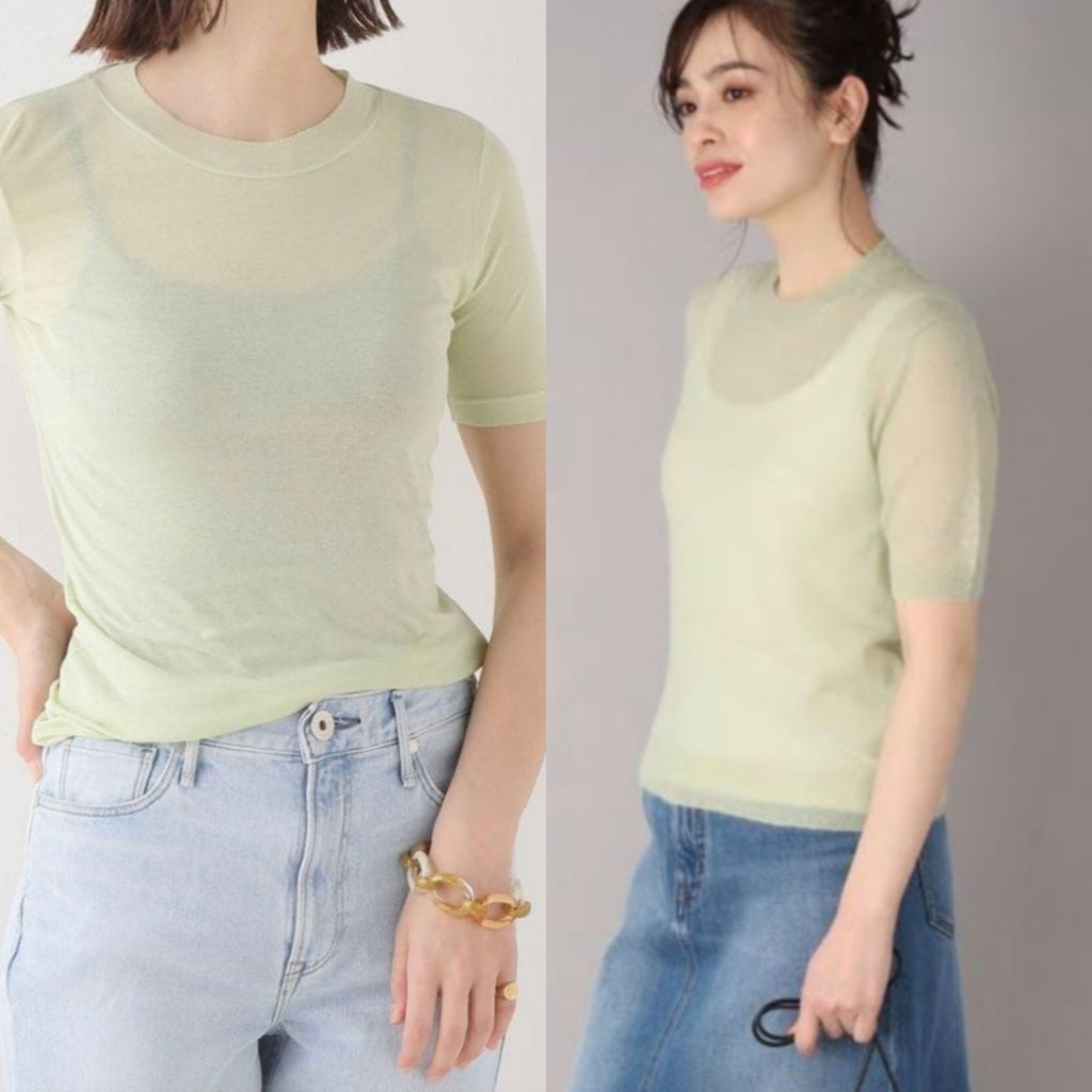 OYSHO KAOS SHEER KUNING BARU ASLI ORIGINAL