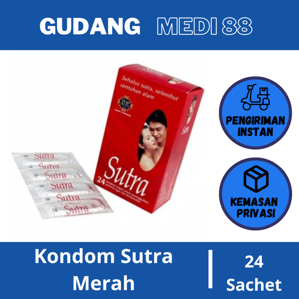 Kondom Sutra Classic (Merah) Isi 24 Pcs / Kondom Tipis Sutra / Kondom Sutra Merah