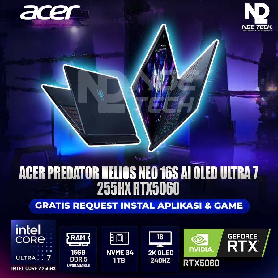 ACER PREDATOR HELIOS NEO 16S AI OLED ULTRA 7 255HX RTX5060
