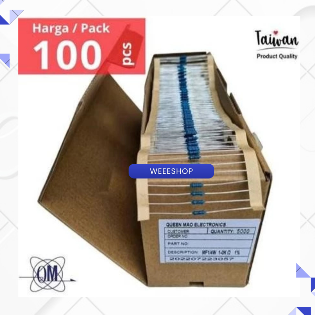 Grosir Kit 100pcs Resistor – Paket Resistor 100 ohm s/d 820 ohm untuk Elektronik & DIY