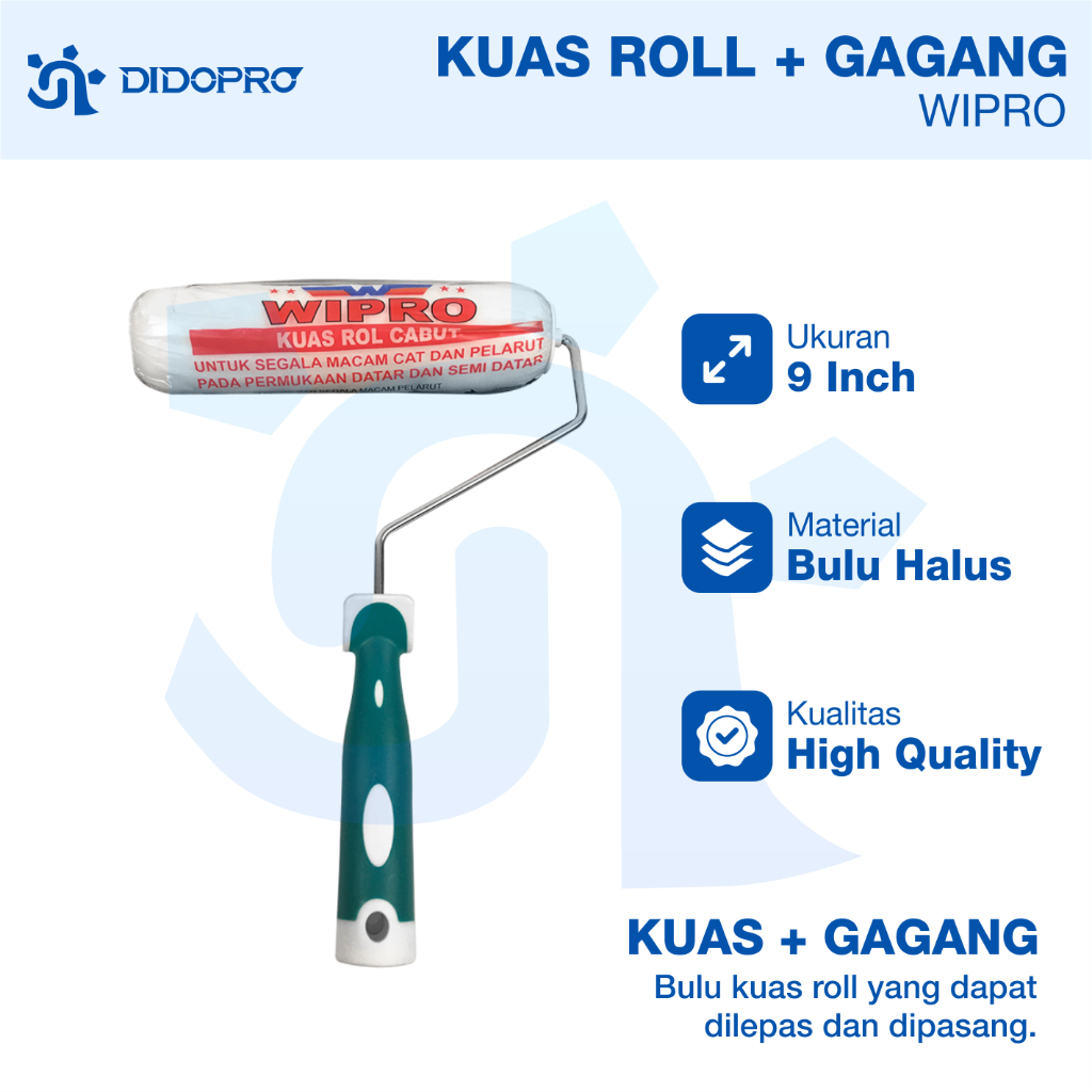 Kuas Roll Cat Tembok / Kuas Cat Roll Gagang Besar Wipro