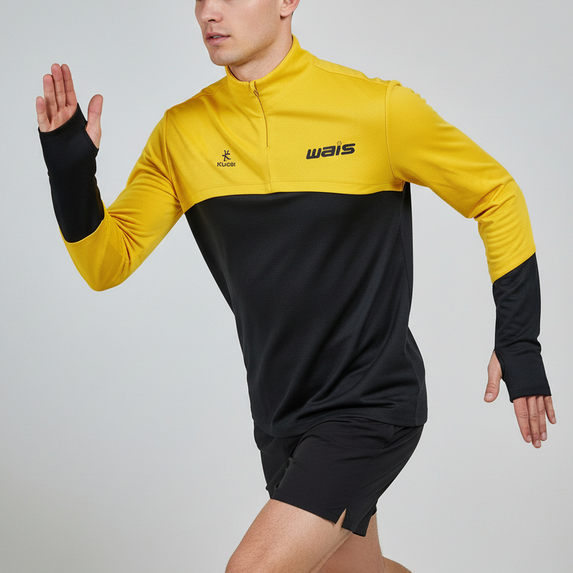 KUKRI Kaos Olahraga Running Pria Lengan Panjang Thumb Hole Size L