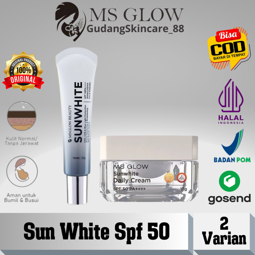 Ms Glow Sunwhite SPF 50 / Sunscreen Ms Glow SPF 50 PA ++++