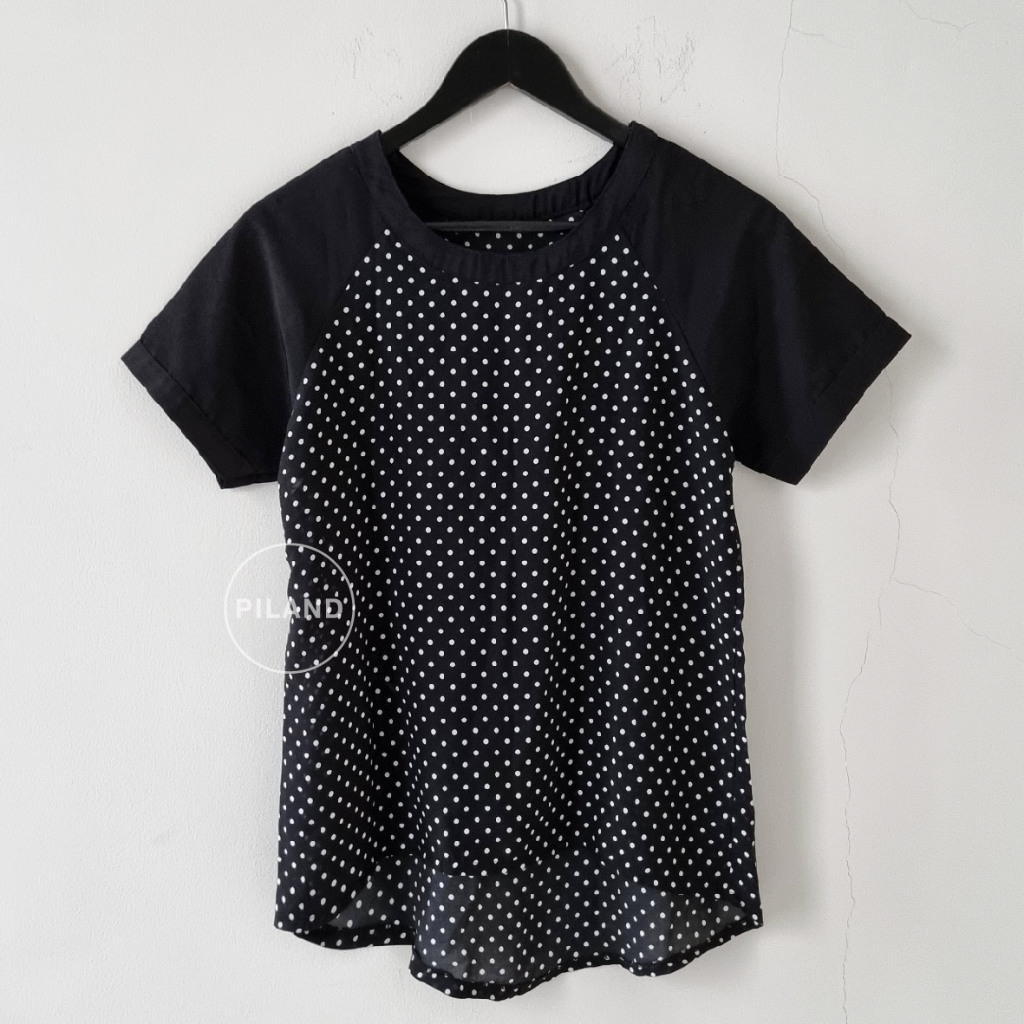 PRELOVED Atasan Kaos Wanita Polkadot Twig