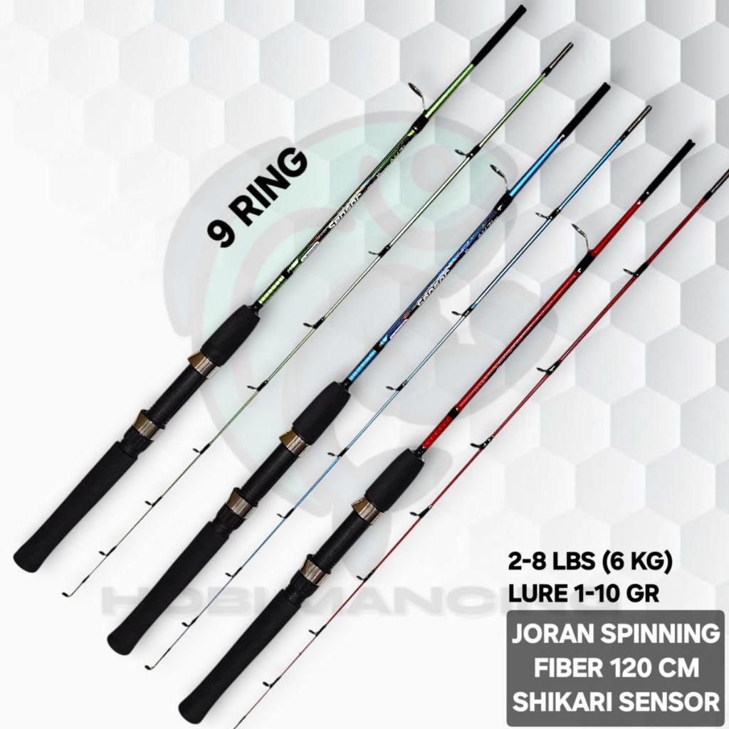 Joran Spinning Shikari Sensor 120cm / Joran Pancing Udang Fiber Lentur 120 cm Shikari Original