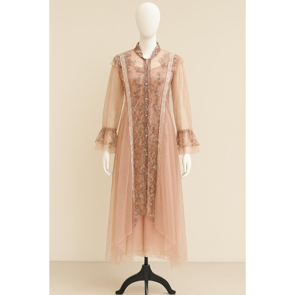 kaftan tunik wanita lebaran / setelan atasan wanita / longdress perempuan / baju hangout baju pesta 