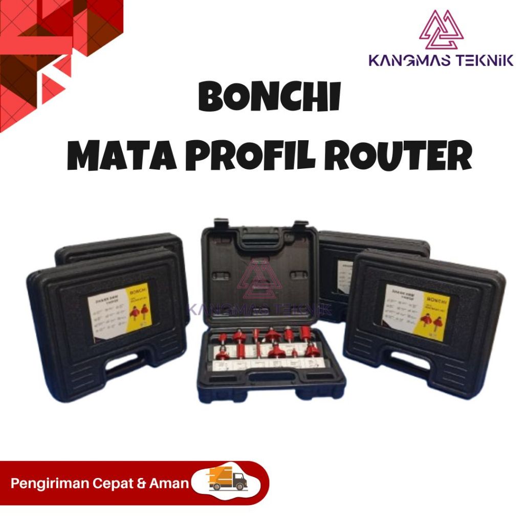 Mata profil set 12 pcs BONCHI Mata pisau mesin profil kayu Mata router kayu TRIMMER