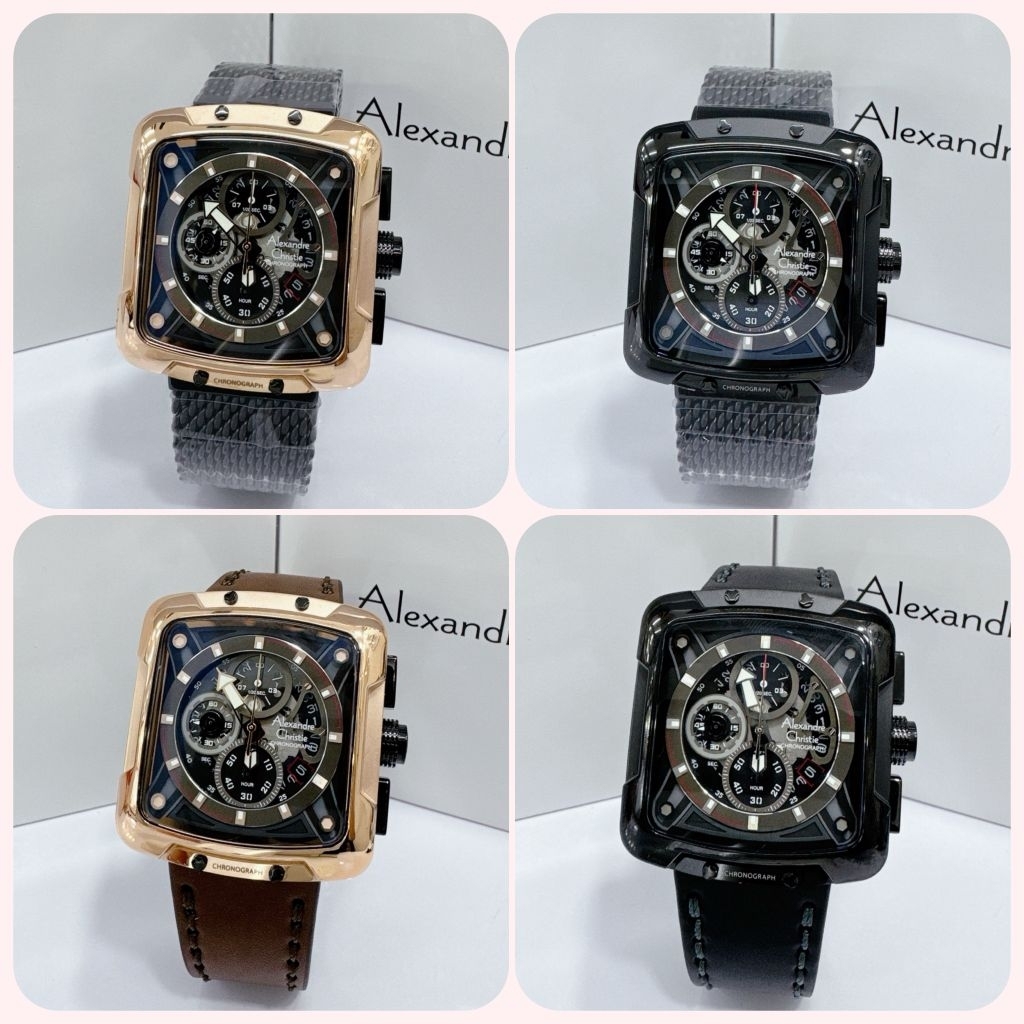 Alexandre Christie AC 3030  / Ac 3030 Rantai / kulit  jam tangan pria original