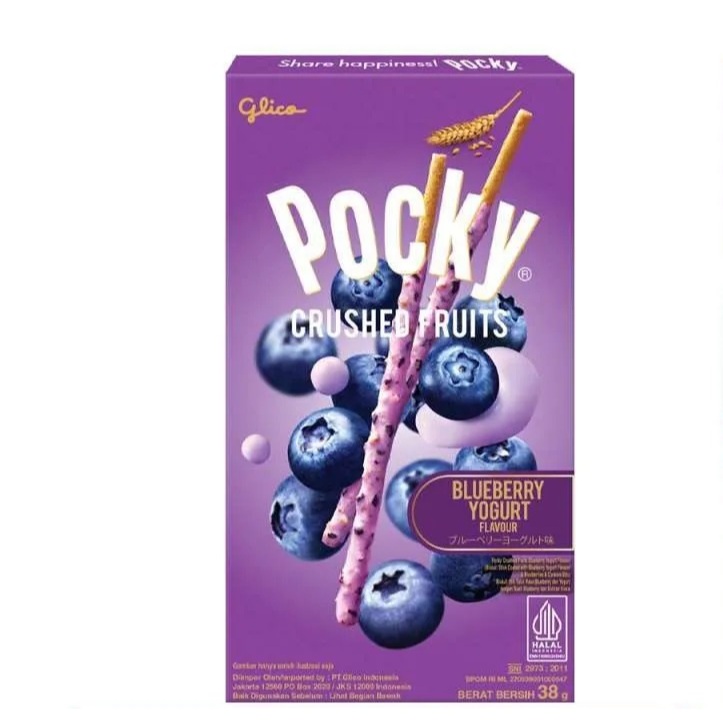 POCKY CRUSHED NUTS BLUEBERRY YOGURT 38 GRAM
