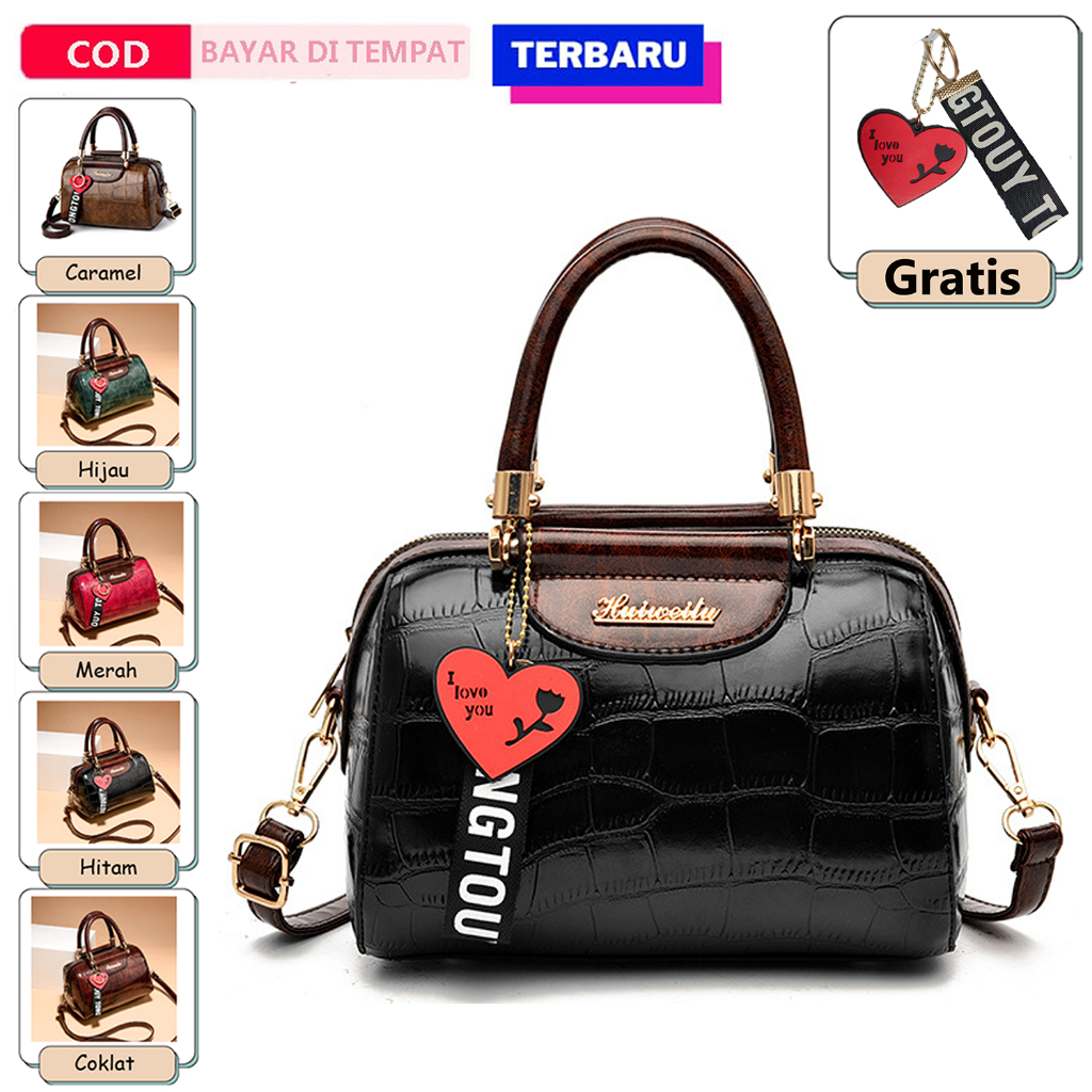 Tas Selempang Wanita Terbaru Slempang Import Mewah Batam Pesta bahan kulit Buaya FLOWERKHAY